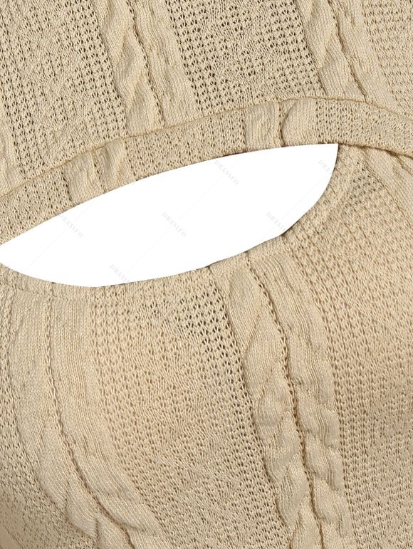 Ensemble de Pull à Capuche en Tricot à Câble et de Mini Robe - Jaune clair L | US 8-10