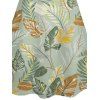 Mini Robe Ligne A Feuille Tropicale Imprimée à Bretelle Fine à Col V - Vert clair S | US 4