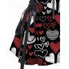 Mini Robe Ligne A Rayée Cœur Imprimé à Bretelle Bouclée Saint-Valentin - Noir XXL | US 14