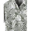 Chemise de Vacances Boutonnée Feuille Tropicale Imprimée Partout à Manches Courtes - Vert clair 4XL