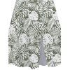 Robe Mi-longue de Vacances à Manches Fendues et Col en V avec Imprimé Feuilles Tropicales - Vert clair XXL | US 14