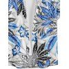 Chemise Décontractée Manches Courtes à Imprimé Plante pour Hommes - Bleu clair S