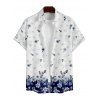 Chemise Décontractée Manches Courtes à Imprimé Plante pour Hommes - Blanc 4XL