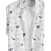 Chemise Décontractée Manches Courtes à Imprimé Plante pour Hommes - Blanc 4XL