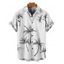 Chemise de Vacances Arbre de Palmier Imprimée Boutonnée à Manches Courtes - Blanc 4XL