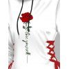 Mini-Robe à Capuche avec Lacets et à Imprimé Roses pour Saint-Valentin - Blanc XXL | US 14