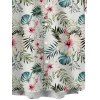 Chemise de Vacances Fleur Feuille Tropicale Imprimée Boutonnée à Manches Courtes - Vert clair 4XL