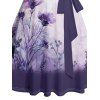 Mini Robe Ceinturée Ombré Fleur et Feuille Imprimées sans Poitrine - Concorde M | US 6