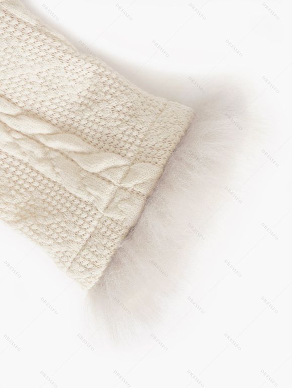 Manteau à Capuche Long Boutonné Panneau à Carreaux en Fausse Fourrure - café lumière XXL | US 14