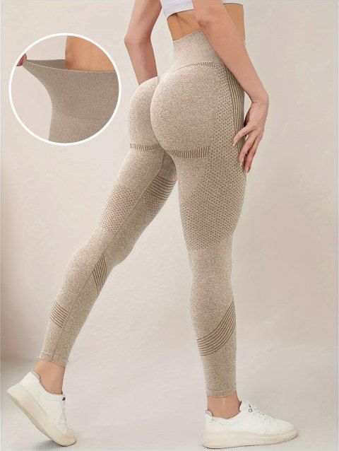 Legging Sportif Moulant à Taille Haute Motif Rayures