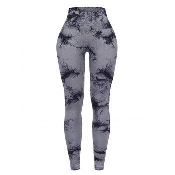Marble Print High Waist Skinny Lifting Butt Sport Leggings 