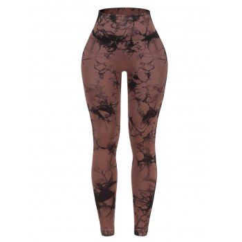 Marble Print High Waist Skinny Lifting Butt Sport Leggings 
