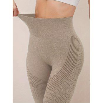 Striped Pattern High Waist Lifting Butt Skinny Sporty Leggings