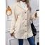 Manteau à Capuche Long Fourré Texturé Boutonné en Couleur Unie - Blanc S | US 4