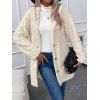 Manteau à Capuche Long Fourré Texturé Boutonné en Couleur Unie - Blanc S | US 4