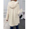 Manteau à Capuche Long Fourré Texturé Boutonné en Couleur Unie - Blanc S | US 4