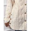 Manteau à Capuche Long Fourré Texturé Boutonné en Couleur Unie - Blanc S | US 4