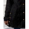 Manteau à Capuche Long Fourré Texturé Boutonné en Couleur Unie - Noir XL | US 10