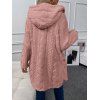 Manteau à Capuche Long Fourré Texturé Boutonné en Couleur Unie - Rose clair XL | US 10