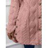 Manteau à Capuche Long Fourré Texturé Boutonné en Couleur Unie - Rose clair XL | US 10