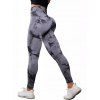 Legging de Sport Moulant Marbre Imprimé à Taille Haute - Gris XL | US 10