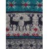 Christmas Elk Snowflake Tribal Pattern Panel Mock Button Foldover Knit Mini Dress And Lace Up Over The Knee Boots Xmas Earrings Outfit - Bleu de Minuit S | US 4