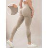 Legging Sportif Moulant à Taille Haute Motif Rayures - café lumière S | US 4