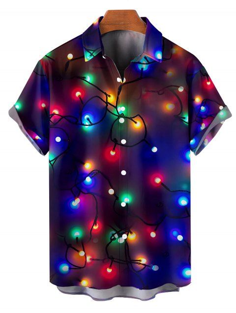 Chemise à Col Rabattu et à Manches Courtes avec Imprimé Coloré