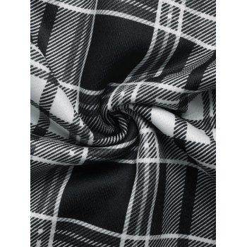 Plaid Print Wide Leg Pants Casual Drawstring Long Relaxed Pants