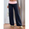 Pantalon Long Bicolore en Couleur Contrastée à Jambe Large - Bleu de Minuit XL | US 10