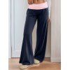 Pantalon Long Bicolore en Couleur Contrastée à Jambe Large - Bleu de Minuit XL | US 10