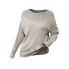 Pull D'Hiver en Tricot en Couleur Unie à Goutte Epaule à Manches Longues - Gris Clair XL | US 10