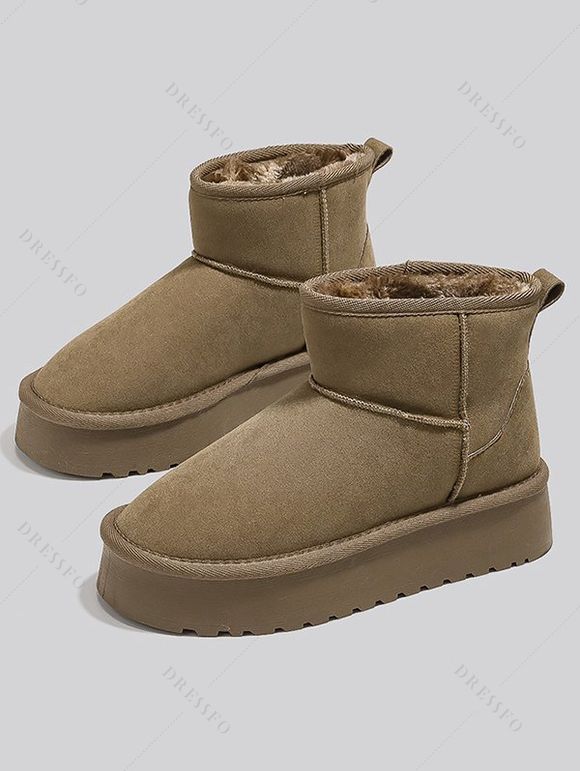 Mid-Calf Plush Lining Thickened Sole Warm Winter Short Boots - Vert profond EU 40