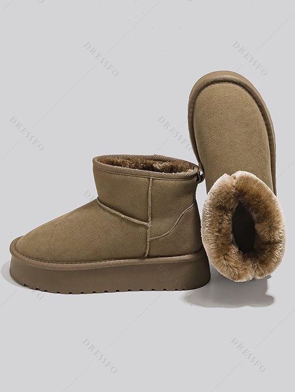 Mid-Calf Plush Lining Thickened Sole Warm Winter Short Boots - Vert profond EU 40