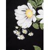 Mini Robe Décontractée à Imprimé Feuille Marguerite à Taille Haute en Blocs de Couleurs à Lacets - Vert clair XXL