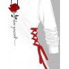 Mini-Robe à Capuche avec Lacets et à Imprimé Roses pour Saint-Valentin - Blanc M | US 6