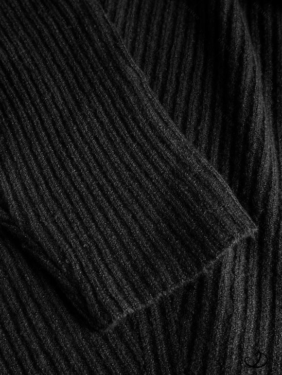 Faux Fur Liner Drop Shoulder Long Coat And Turtleneck Mini Sweater Dress Lace Up Over The Knee Boots Outfit - café lumière S | US 4