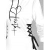Robe Courte à Capuche Imprimé Coeur à Lacets à Manches Longues Saint-Valentin - Blanc XL | US 12