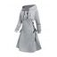 Mini-Robe à Capuche à Manches Longues avec Lacets et à Imprimé Cœur et Chiot pour Saint-Valentin - Gris Clair XXL | US 14