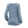 Half Button Ribbed Long Sleeve Top And Fleece-Lined Slim Fit Leggings Plush Lining Warm Boots Outfit - Bleu gris S | US 4