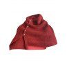 Cape Pull Décontracté Boutonnée en Couleur Unie à Col Haut - Rouge foncé ONE SIZE