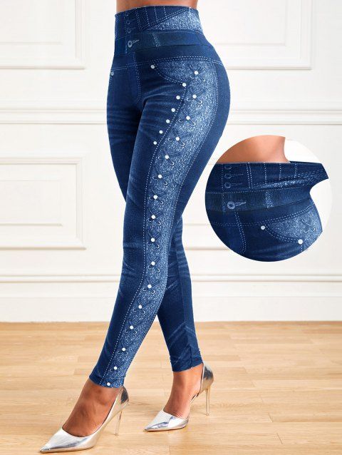 Jegging Imprimé Taille Haute