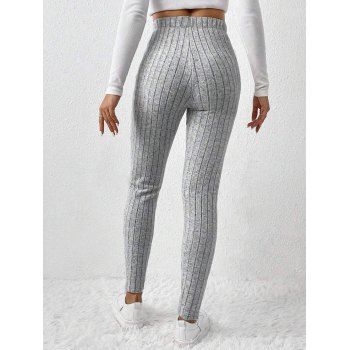 Ribbed Texture High Waist Drawstring Long Pencil Pants 