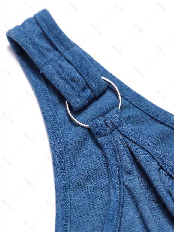 Flower Print Contrast Color Lace Up O Ring Mini Dress And Rhinestones Ankle Boots Tree of Life Drop Earrings Outfit - multicolor B S | US 4