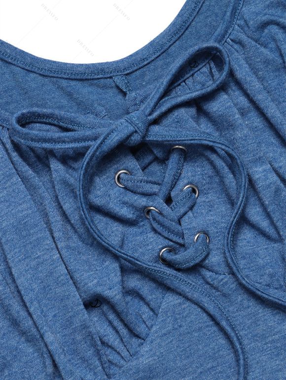 Flower Print Contrast Color Lace Up O Ring Mini Dress And Rhinestones Ankle Boots Tree of Life Drop Earrings Outfit - multicolor B S | US 4