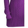 Cable Knit Cut Out Mini Sweater Dress Solid Color Long Sleeve Bodycon Dress - PURPLE L | US 8