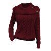 Pull Convertible en Tricot à Câble Manches Raglan à Col Montant - Rouge foncé XL | US 10