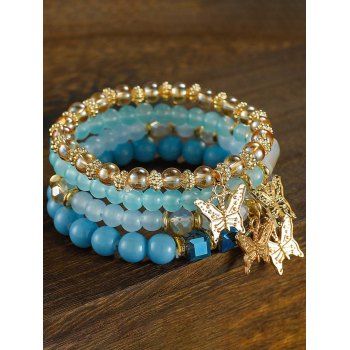Bohemian Butterfly Crystal Bracelet Multi-Layer Beaded Fashion Jewelry