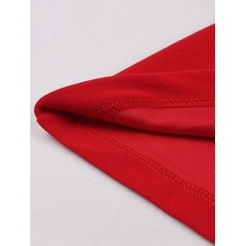 Vintage Double Beasted Lapel Collar Short Sleeve Swing Hem Dress 