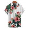 Chemise de Vacances Fleur et Feuille Tropicale Imprimées à Manches Courtes - multicolor 4XL